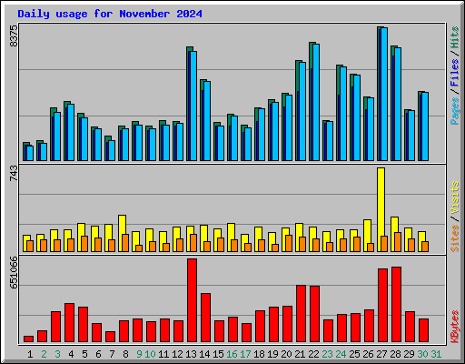 Daily usage for November 2024