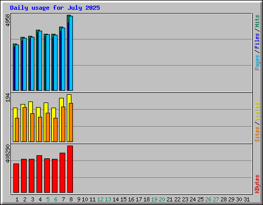 Daily usage for July 2025