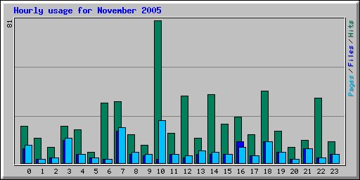 Hourly usage for November 2005