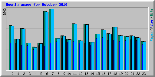 Hourly usage for October 2016