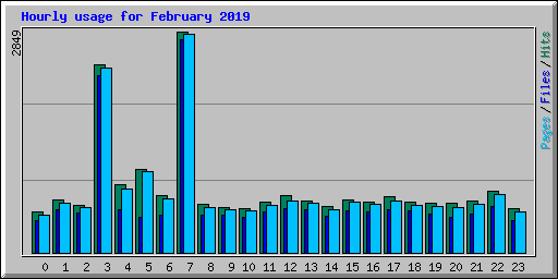 Hourly usage for February 2019