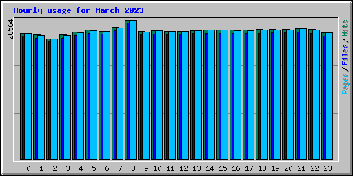 Hourly usage for March 2023